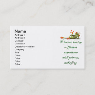 Princess sucht Frog Business Cards Visitenkarte