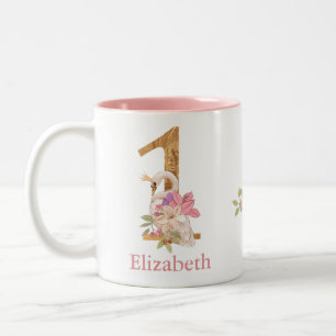 Princess Swan 1. Geburtstag Zwei-Tone-Kaffee Zweifarbige Tasse