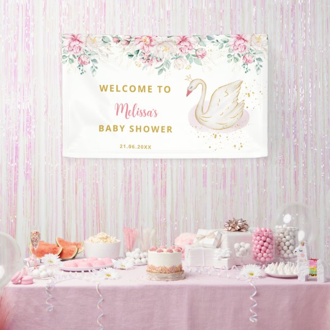 Princess Swan Baby Dusche Empfang Banner (Party)
