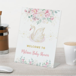 Princess Swan Baby Dusche Empfang Sockelschild