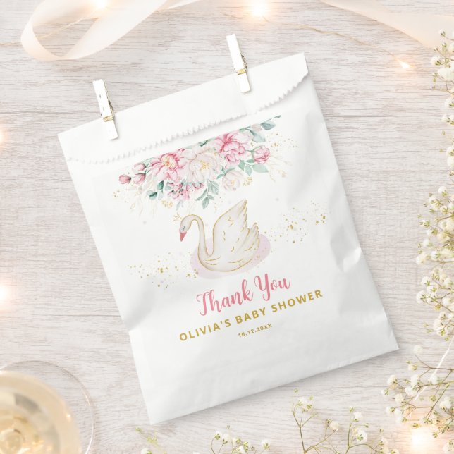 Princess Swan Baby Shower Geschenktütchen (Ausgeschnitten)