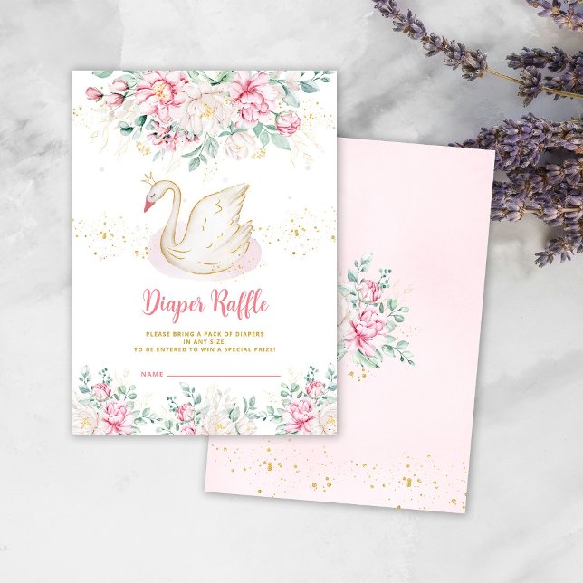 Princess Swan Diaper Raffle Enclosure Card Begleitkarte (Von Creator hochgeladen)