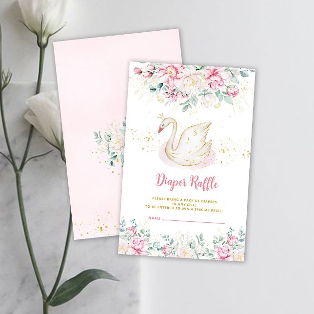 Princess Swan Diaper Raffle Enclosure Card Begleitkarte (Von Creator hochgeladen)