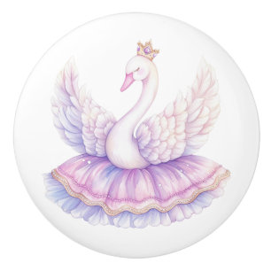 Princess Swan Girl's Keramik Knob Keramikknauf