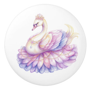 Princess Swan Girl's Keramik Knob Keramikknauf