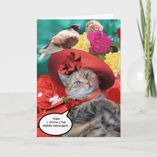 PRINCESS TATUS CAT,RED HAT UND PIGEON Mother Day Karte (Vorderseite)