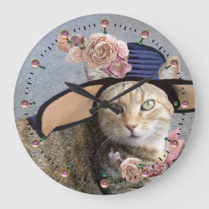 PRINCESS TATUS /ELEGANT CAT,BIG DIVA HAT AND ROSES GROßE WANDUHR