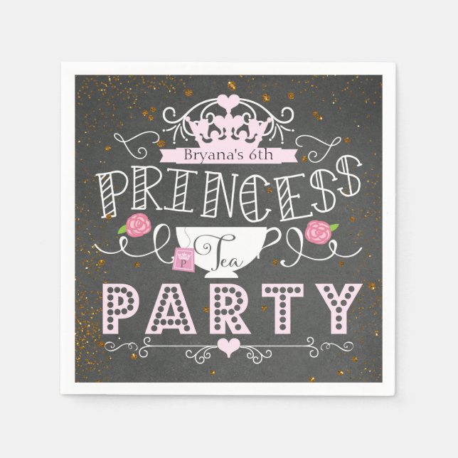 PRINCESS TEE PARTY Chalkboard Party Serviette (Vorderseite)