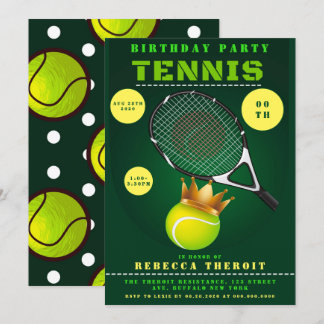 Princess Tennis Geburtstagsparty Einladungen