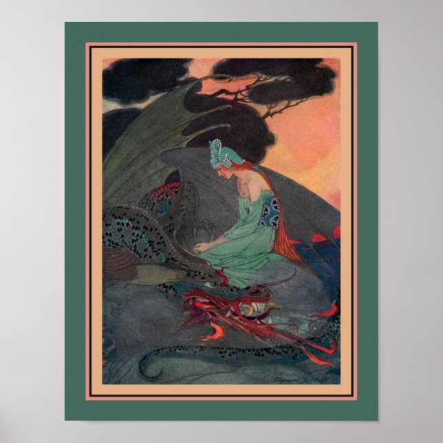 "Princess & the Dragon" ca. 1920 von Elenore Abbot Poster (Vorne)
