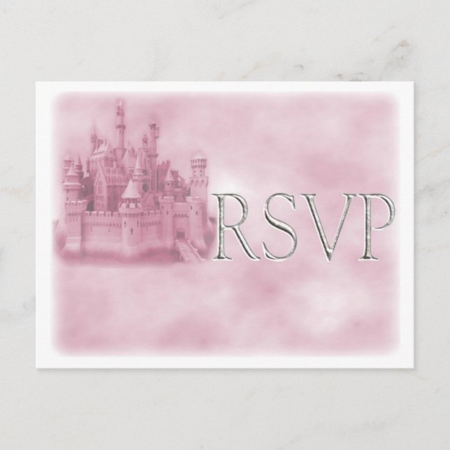 Princess Theme Wedding RSVP Postkarten (Vorderseite)
