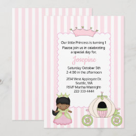 Princess Themed Baby Girl zum ersten Geburtstag Einladung
