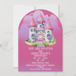 Princess Themed Girl Birthday Invitation  Einladung