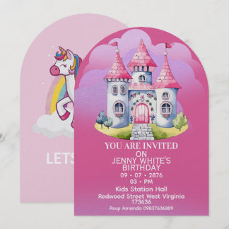 Princess Themed Girl Birthday Invitation  Einladung