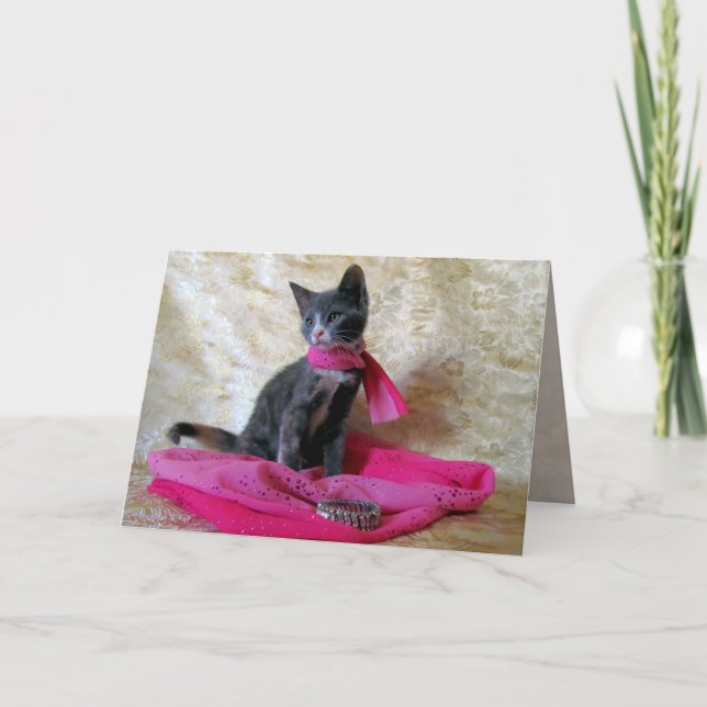 Princess Tiana's Geburtstag - Katze / Kitten Card Karte (Vorderseite)