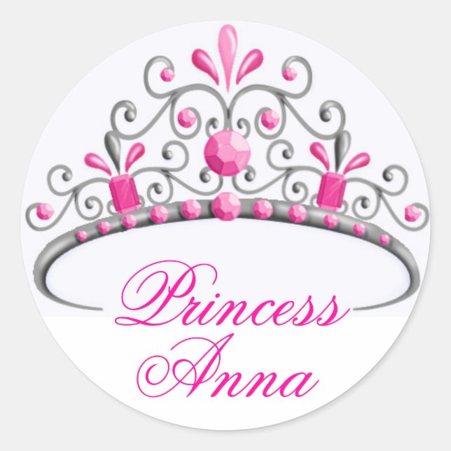 Princess Tiara Birthday Stickers (Vorderseite)