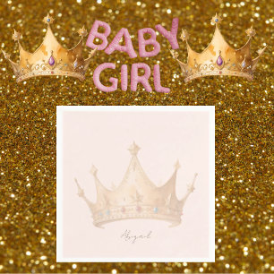 Princess Tiara Blush Baby Dusche Personalisiert Serviette