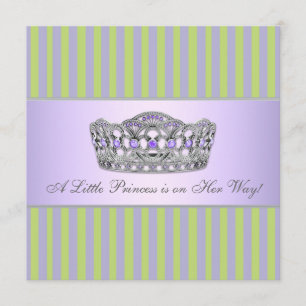 Princess Tiara Green Lila Girl Baby Dusche Einladung