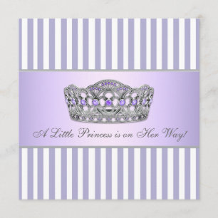 Princess Tiara Lavender Lila Baby Girl Dusche Einladung