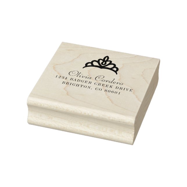 Princess Tiara Name und Anschrift Gummistempel (Stempel)