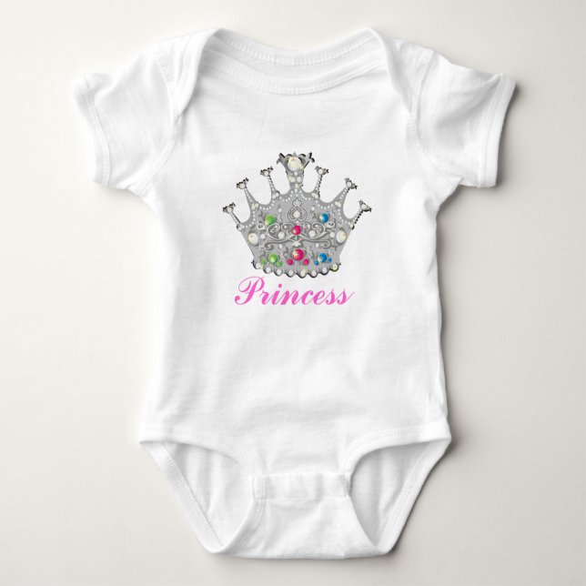 Princess Tiara oder Crown Baby Baby Strampler (Vorderseite)