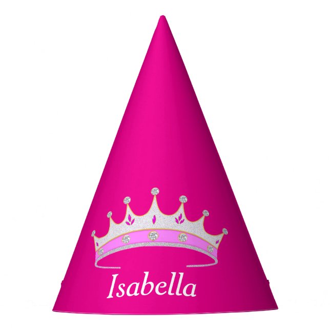 Princess tiara on magenta pink partyhütchen (Vorderseite)