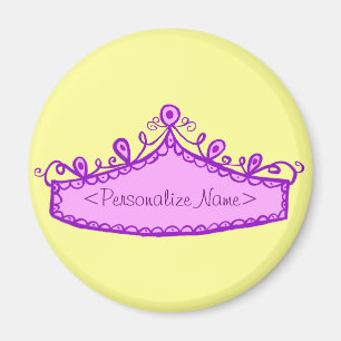 Princess Tiara Pink Crown Individuelle Name Magnet