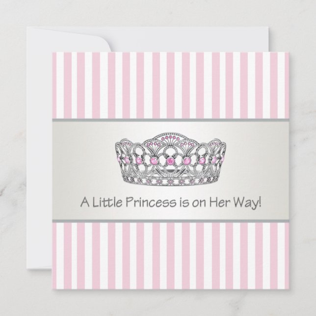Princess Tiara Pink Princess Baby Dusche Einladung (Vorderseite)