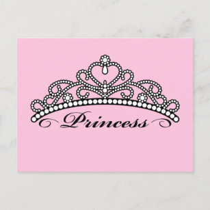 Princess Tiara Postcard (rosa Hintergrund) Postkarte