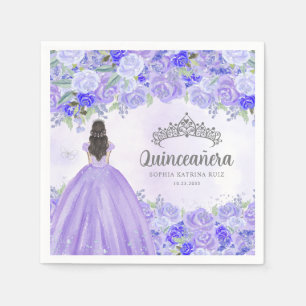 Princess Tiara Quinceanera, Lila Blumenkleid Serviette
