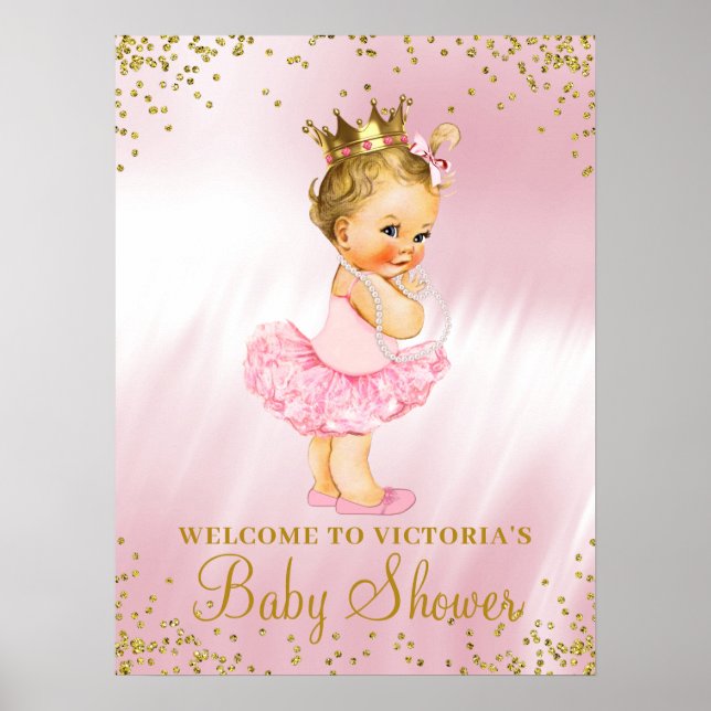 Princess Tutu Baby Dusche Begrüßung Blonde Poster (Vorne)
