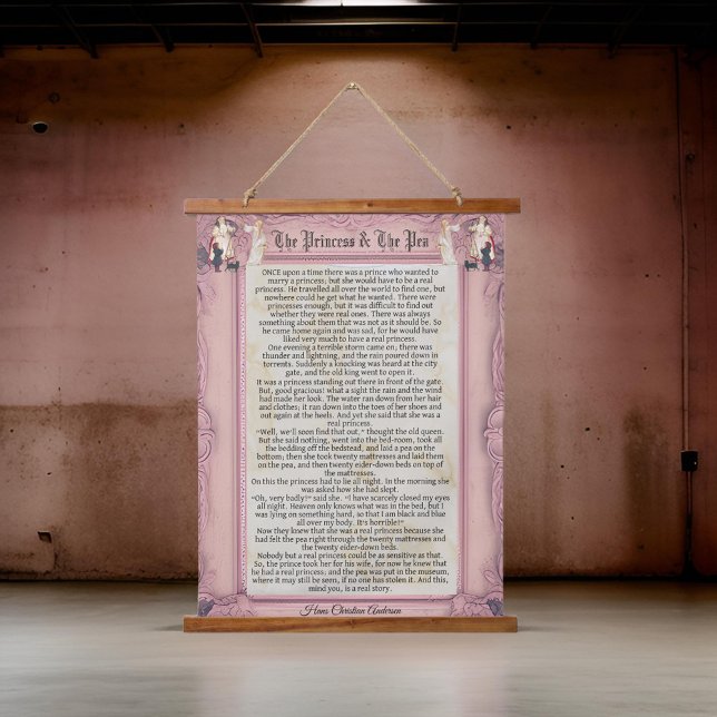 Princess und Pea Story Hans Christlich Andersen Wandteppich Mit Holzrahmen (Von Creator hochgeladen)
