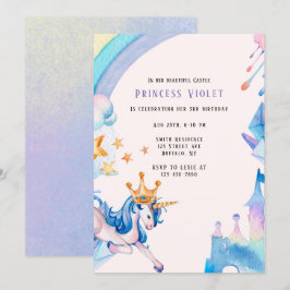 Princess Unicorn Castle 00. Geburtstagsparty Einladung