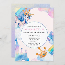 Princess Unicorn Castle 00. Geburtstagsparty Einladung