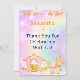 Princess Unicorn Gift Tags, Samantha Birthday Dankeskarte