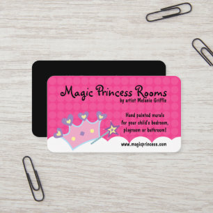 Princess Wand Pink Dot Business Card Visitenkarte