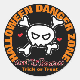 Princess Warning Runder Aufkleber