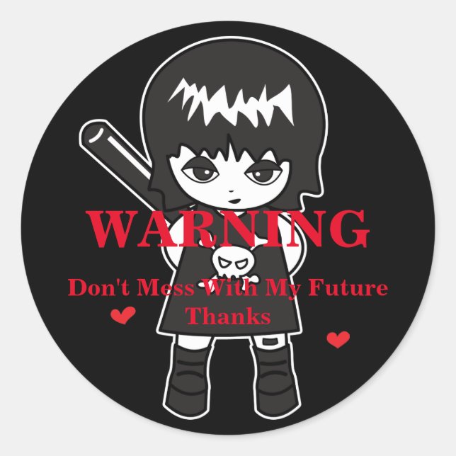 Princess Warning Runder Aufkleber (Vorderseite)