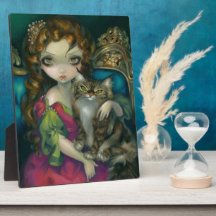 "Princess with a Maine Coon Cat" Fotoplatte