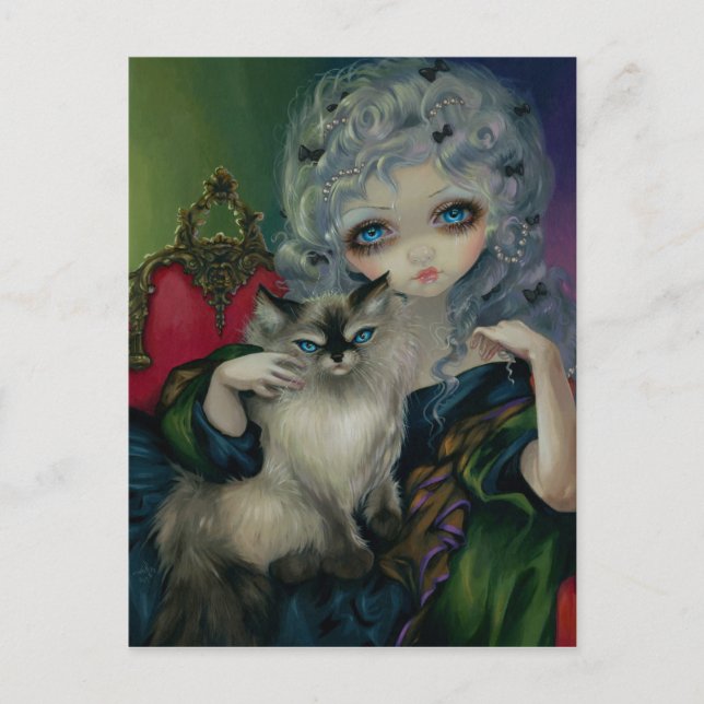 "Princess with a Ragdoll Cat" Postcard Postkarte (Vorderseite)