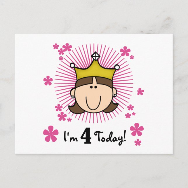 Princesss 4. Geburtstagsgeschenke und Geschenke Postkarte (Vorderseite)
