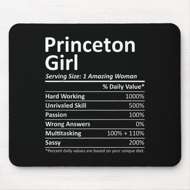 Princeton Girl Nj New Jersey Funny City Home Roots Mousepad (Vorne)