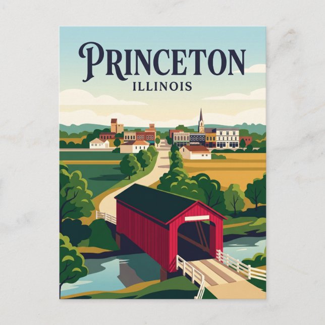 Princeton Illinois Postkarte (Vorderseite)