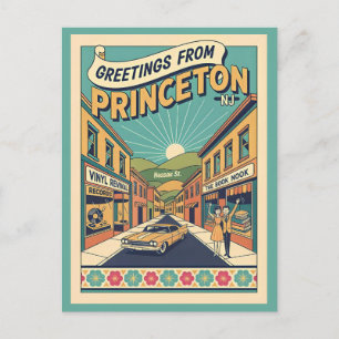 Princeton NJ Nassau St im Vintage-Stil Postkarte