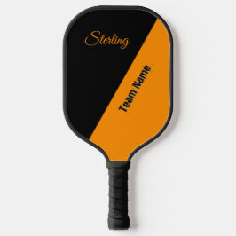 Princeton Orange und Schwarz mit zwei Textbereiche Pickleball Schläger