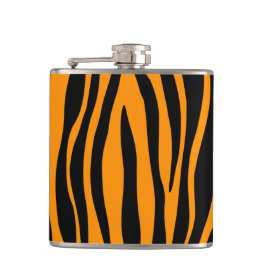 Princeton Orange Zebra Print Flachmann