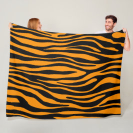 Princeton Orange Zebra Print Fleecedecke