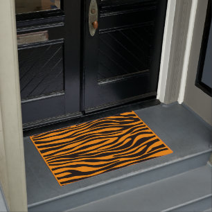 Princeton Orange Zebra Print Fußmatte