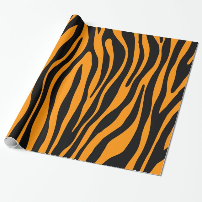 Princeton Orange Zebra Print Geschenkpapier (Ungerollt)