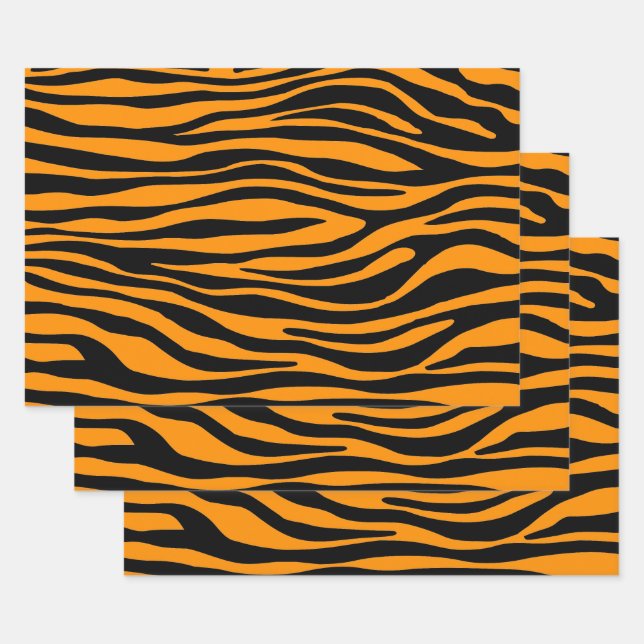 Princeton Orange Zebra Print Geschenkpapier Set (Set)